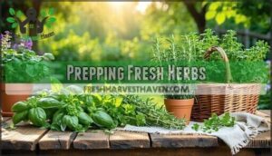 prepping fresh herbs