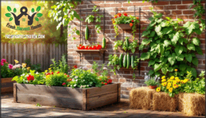 raised beds, vertical, and straw bale techniques
