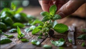 removing leaves and buds