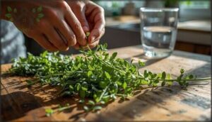 removing lower leaves and buds