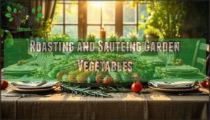 roasting and sauteing garden vegetables
