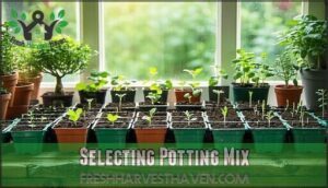 selecting potting mix selecting potting mix