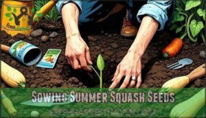 sowing summer squash seeds