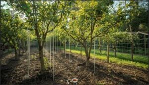 spacing and training young plants