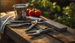 step 2: inspect and prepare harvesting tools