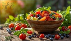summertime tomato salad with blueberries