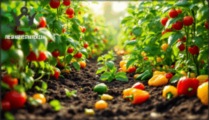 tomato, pepper, and basil combinations