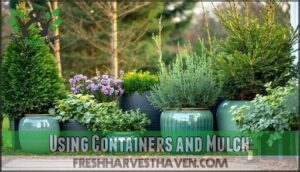 using containers and mulch