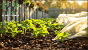 using mulch and row covers for protection