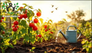 watering and feeding tomato plants