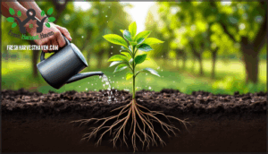 watering and root establishment