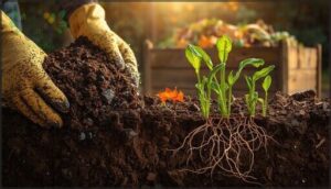 adding homemade compost