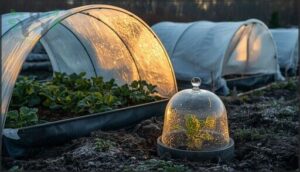 applying floating row covers and cloches