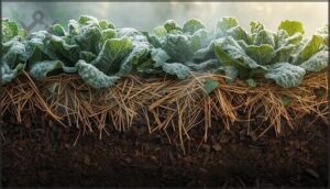 applying organic mulch and compost for insulation