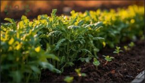 arugula—peppery, fast-maturing green