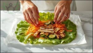 assembling the lettuce wraps assembling the lettuce wraps