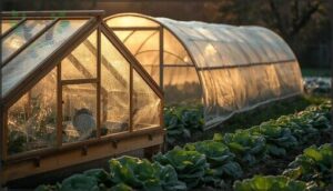 building and utilizing cold frames and hoop tunnels
