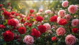 classic red and pink rose pairings