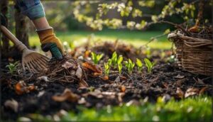 clean up garden beds and remove debris