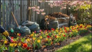 cleaning up leaves and lawn debris cleaning up leaves and lawn debris