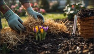 clearing winter mulch and protection clearing winter mulch and protection
