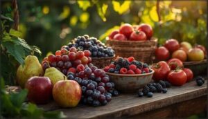 color and texture indicators by fruit type