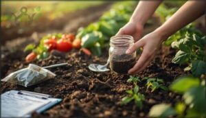 conducting a soil test before fertilizing