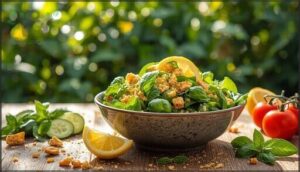 crunchy lemon-pesto garden salad