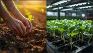 direct sowing vs. indoor starting direct sowing vs. indoor starting