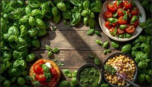 fresh basil salads and appetizers