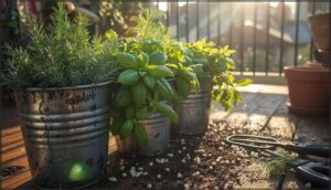 growing herbs in containers and steel tubs growing herbs in containers and steel tubs