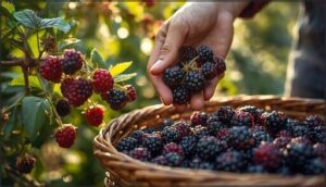 harvesting and storing blackberries