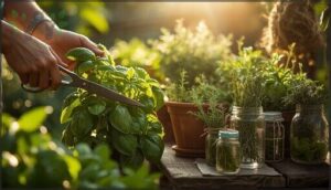 harvesting herbs harvesting herbs