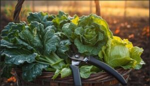 harvesting leafy greens (kale, spinach, lettuce) harvesting leafy greens (kale, spinach, lettuce)