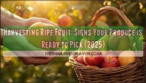 harvesting ripe fruit
