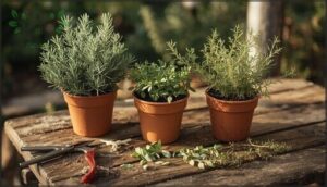 how to prune rosemary, thyme, and tarragon