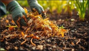 incorporating shredded leaves and grass clippings