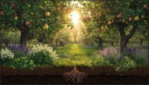 integrating fruit trees, shrubs, and supporting plants