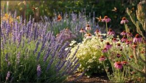 lavender, yarrow, and coneflower lavender, yarrow, and coneflower