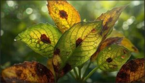 leaf discoloration and spotting