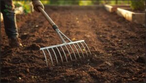 leveling and raking the soil surface leveling and raking the soil surface