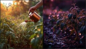 morning vs. evening watering