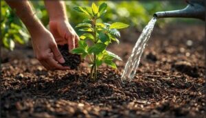 mulching and initial watering tips