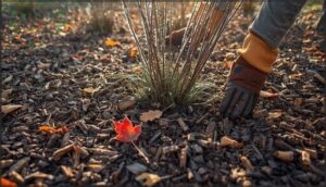 mulching perennials and bare soil