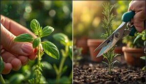 pinching vs. cutting stems