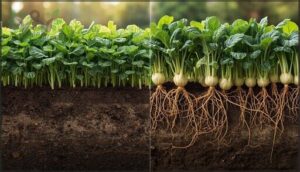 plant growth and root symptoms