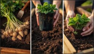 planting crowns, bare roots, and container plants planting crowns, bare roots, and container plants