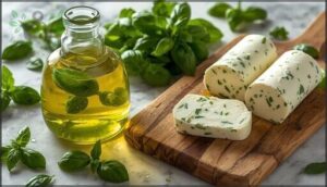 preparing basil oil and compound butter
