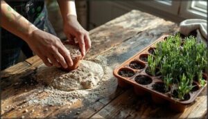 preparing pots and propagation medium preparing pots and propagation medium