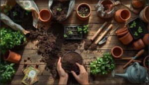 preparing soil and containers for herb seeds